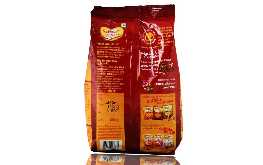 Saffola Masala Oats Masala & Coriander   Pack  400 grams